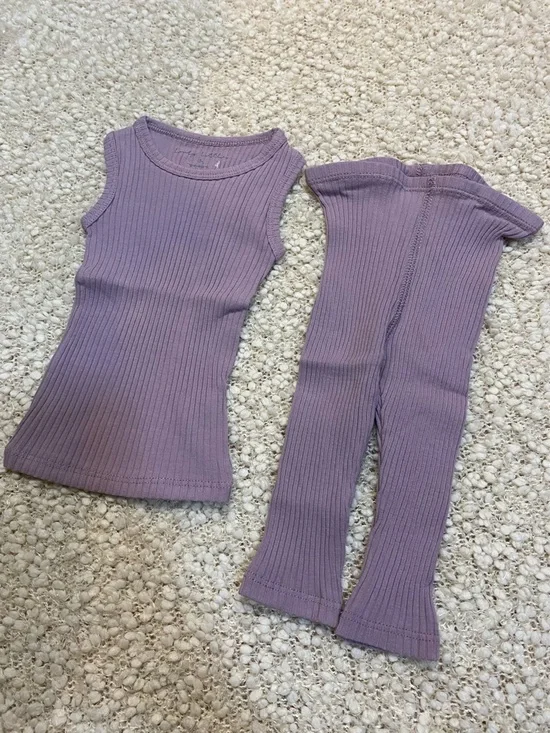 Ribbed Two-Piece Knit Set in Soft Lavender - Picture 4 of 4